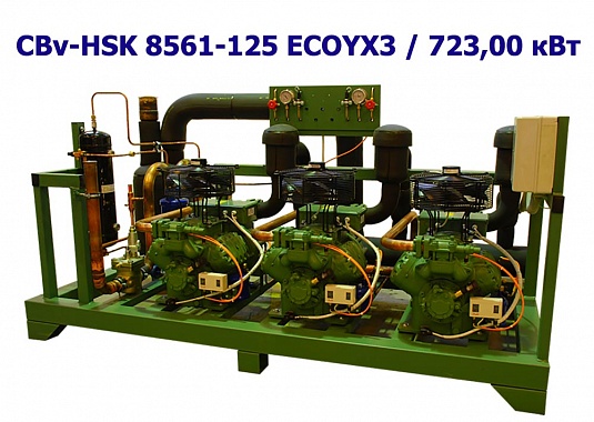 Холодильный агрегат среднетемпературный 723,00 кВт трехкомпрессорный (винтовой) CBv-HSK 8561-125 ECOYX3